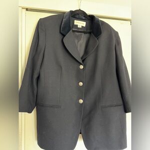 Jones New York Plus Size Dark Navy 100% Woolf Women's Blazer Size 20W